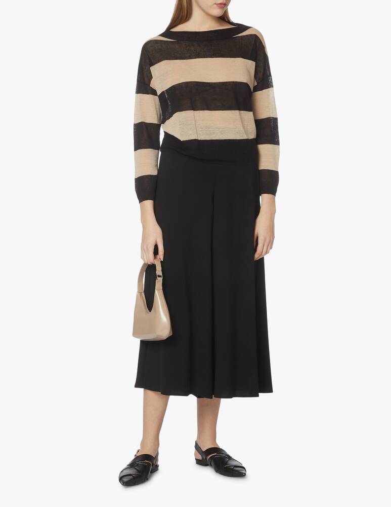 rinascente iBlues Bussola linen blend long sleeves top - black