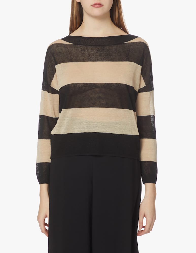 iBlues Bussola linen blend long sleeves top - black - picture 1 iBlues Bussola linen blend long sleeves top - black - picture 1