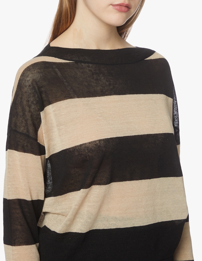 iBlues Bussola linen blend long sleeves top - black - picture 4 iBlues Bussola linen blend long sleeves top - black - picture 4