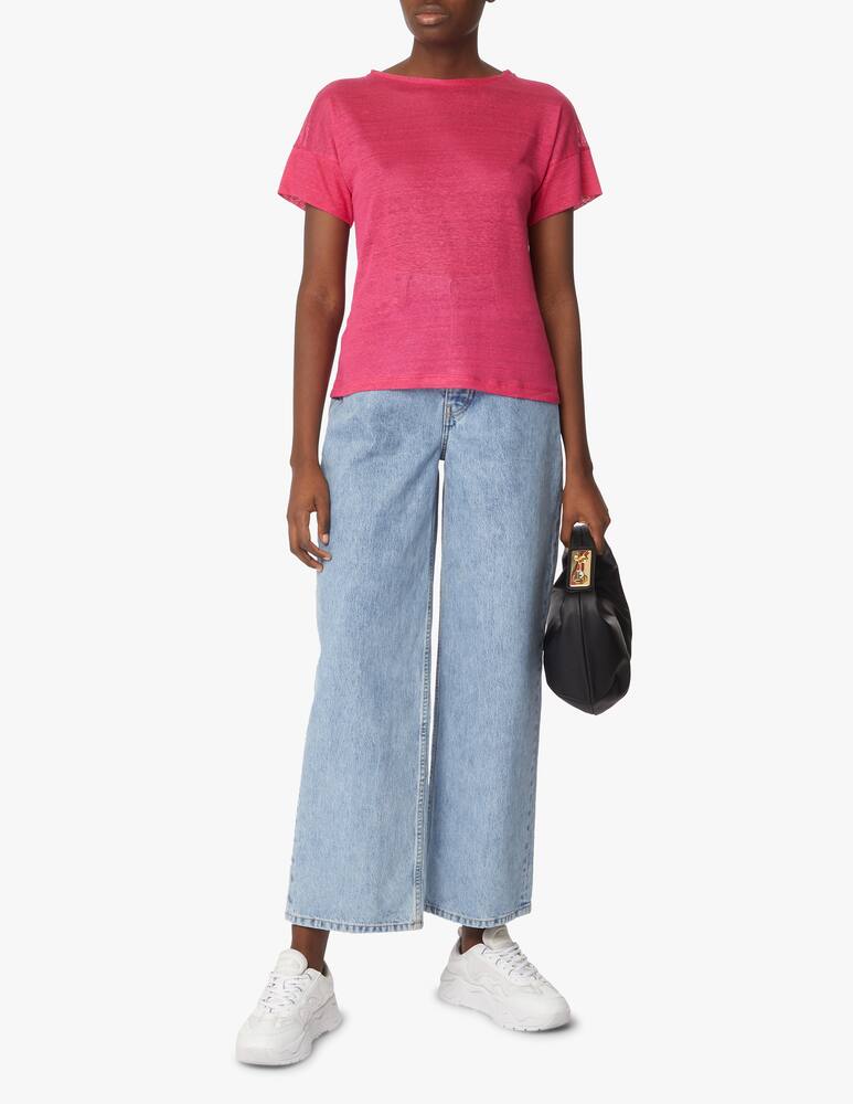 rinascente iBlues T-shirt in lino Apotema - fucsia