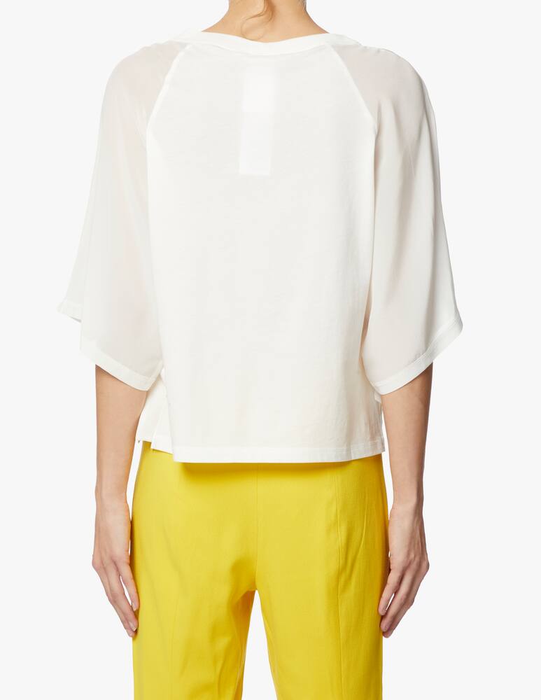 rinascente Marella Cotton and silk t-shirt - white