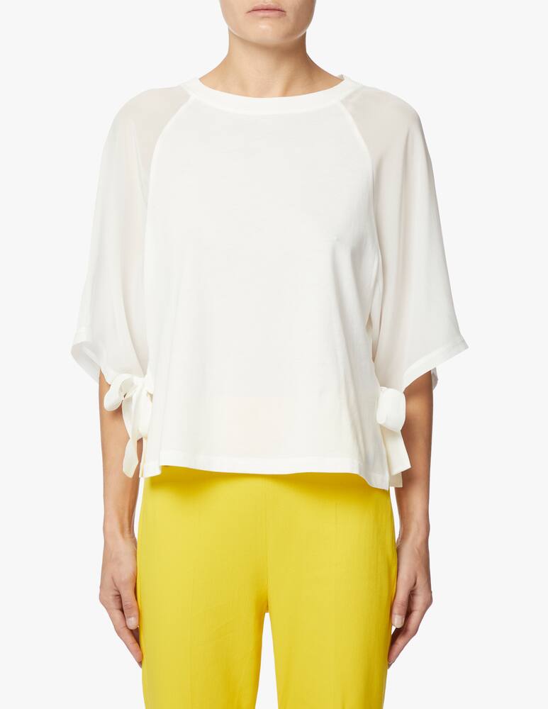 rinascente Marella Cotton and silk t-shirt - white