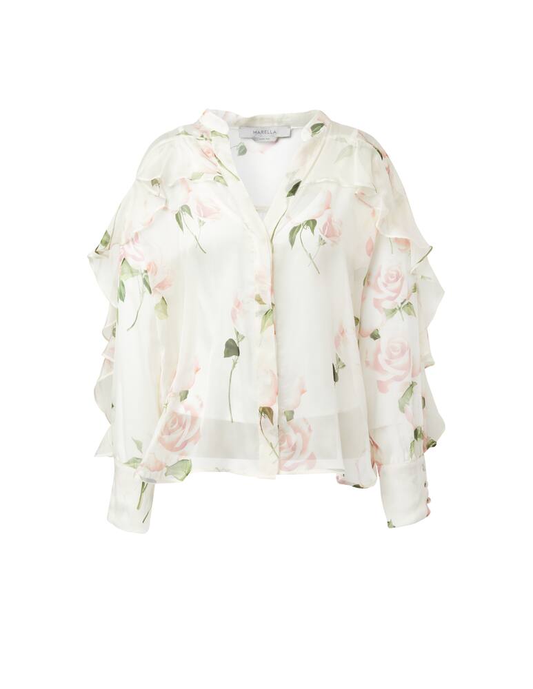 Marella Chiffon shirt Siepe - white - picture 5 Marella Chiffon shirt Siepe - white - picture 5