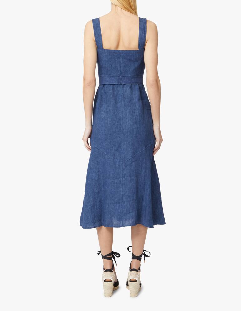 Marella Vestito di lino con bottoni Nizza - blu - immagine 3 Marella Vestito di lino con bottoni Nizza - blu - immagine 3