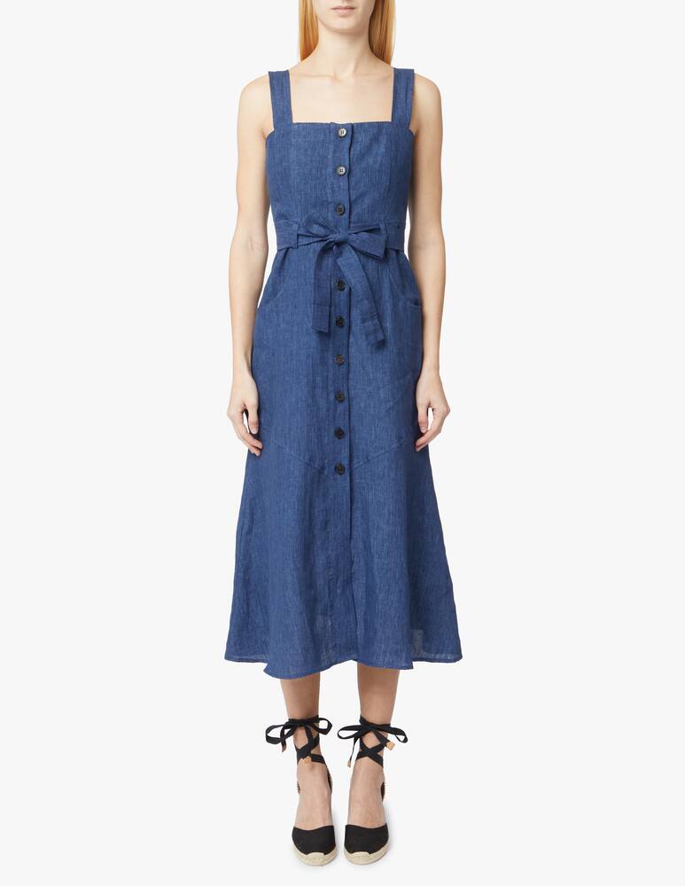 Marella Vestito di lino con bottoni Nizza - blu - immagine 2 Marella Vestito di lino con bottoni Nizza - blu - immagine 2