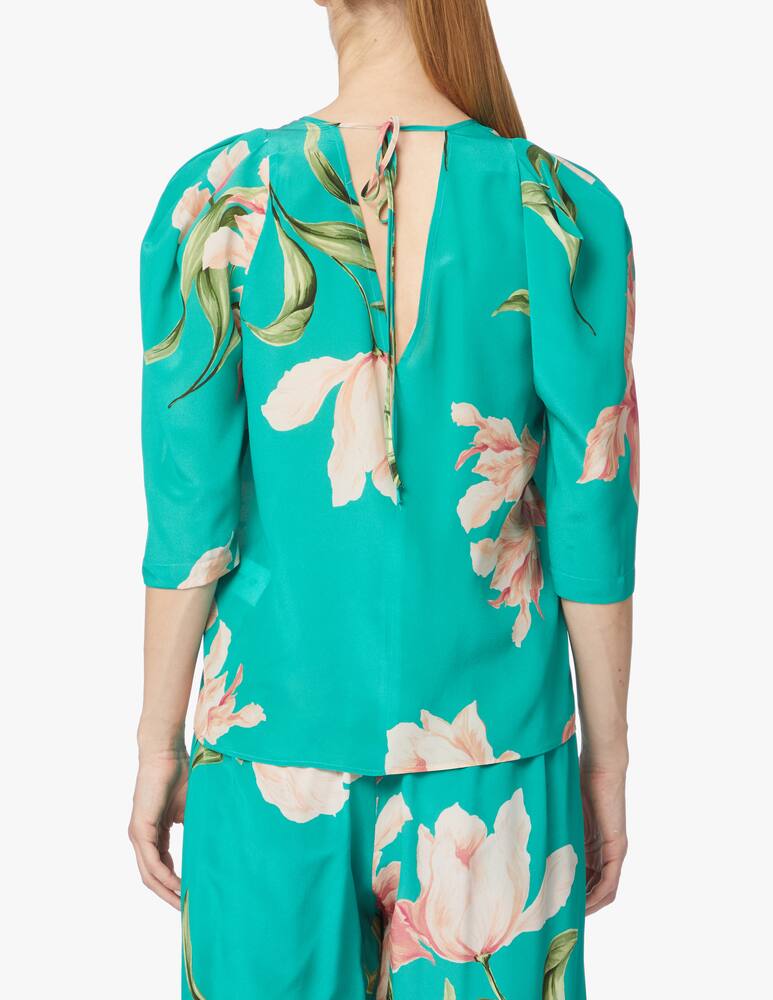 rinascente Marella Venosa silk blouse - green