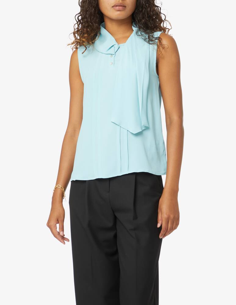 rinascente iBlues Crine blusa in seta plisse - Azzurro