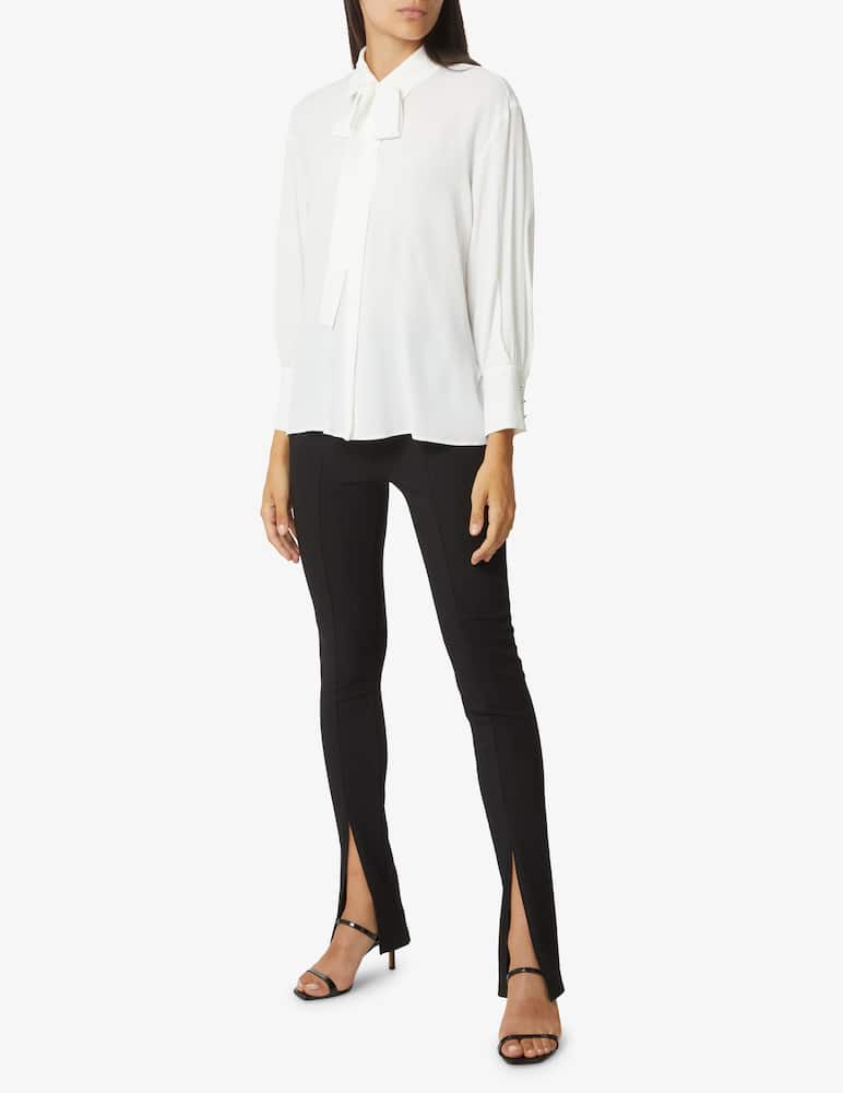 rinascente iBlues Camicia in seta con fiocco collo Nard - Bianco