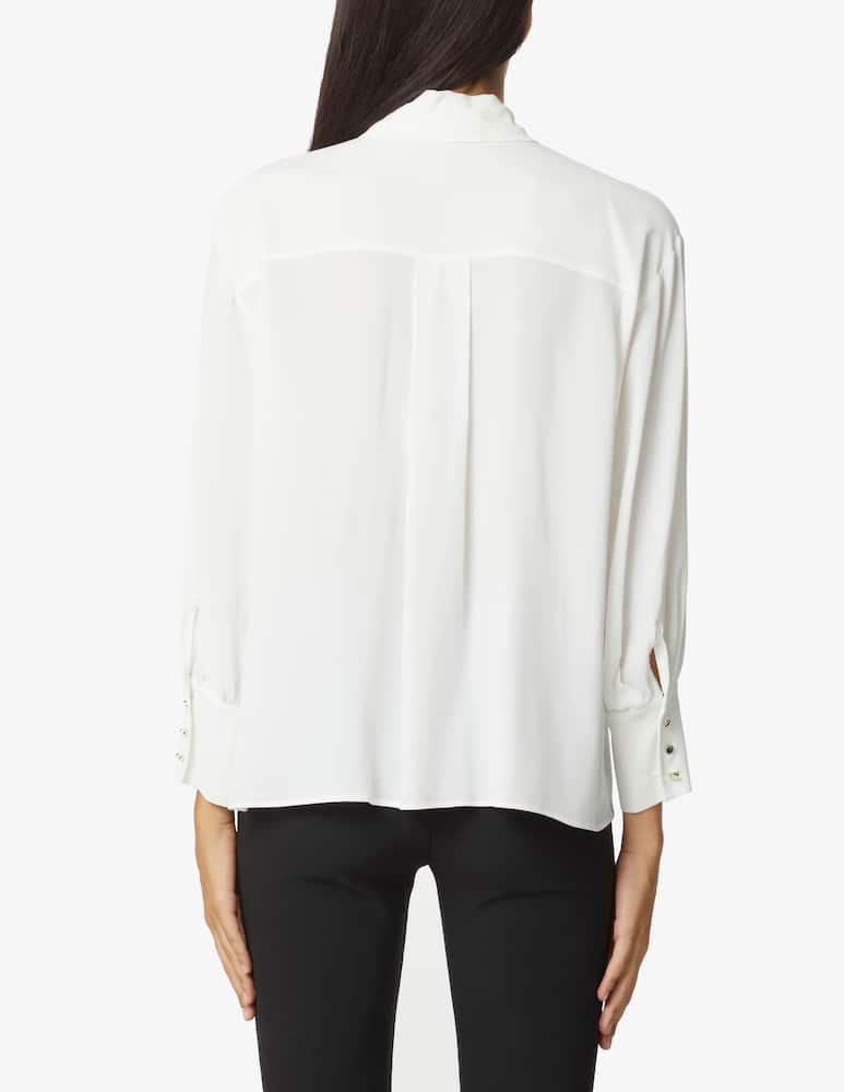 iBlues Nard silk shirt with bow - White - picture 3 iBlues Nard silk shirt with bow - White - picture 3