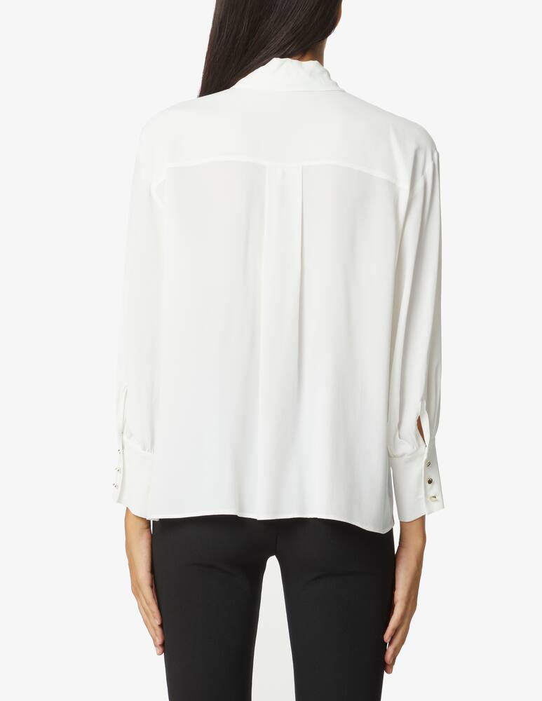 rinascente iBlues Camicia in seta con fiocco collo Nard - Bianco