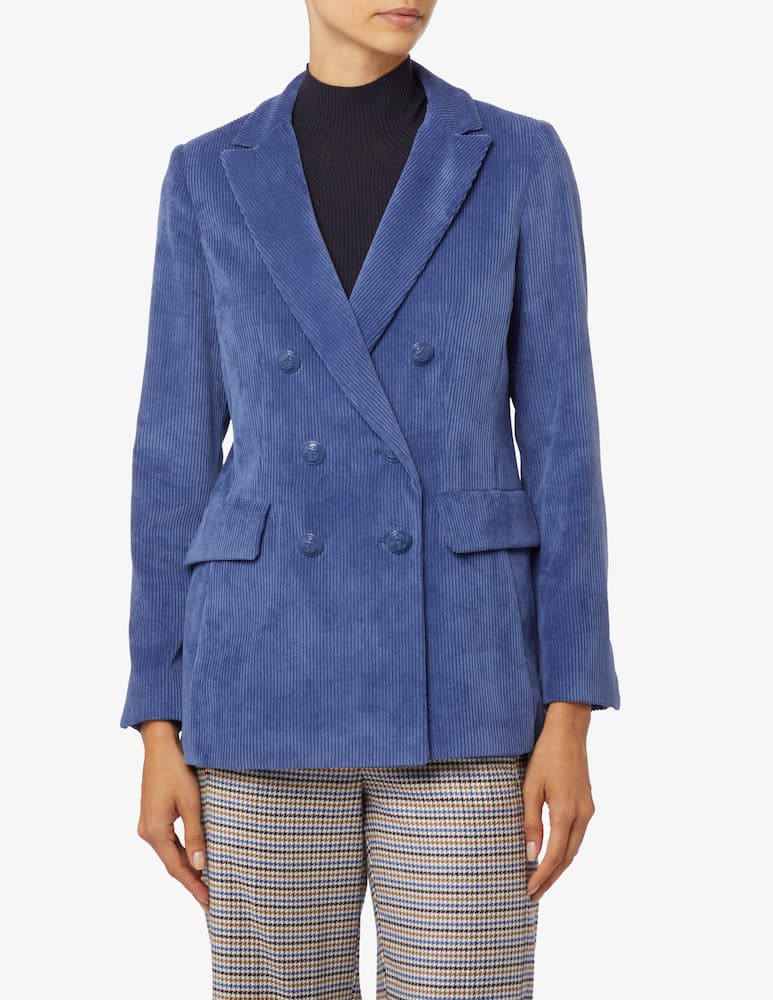 rinascente iBlues Eolo velvet double-breasted blazer - Light blue