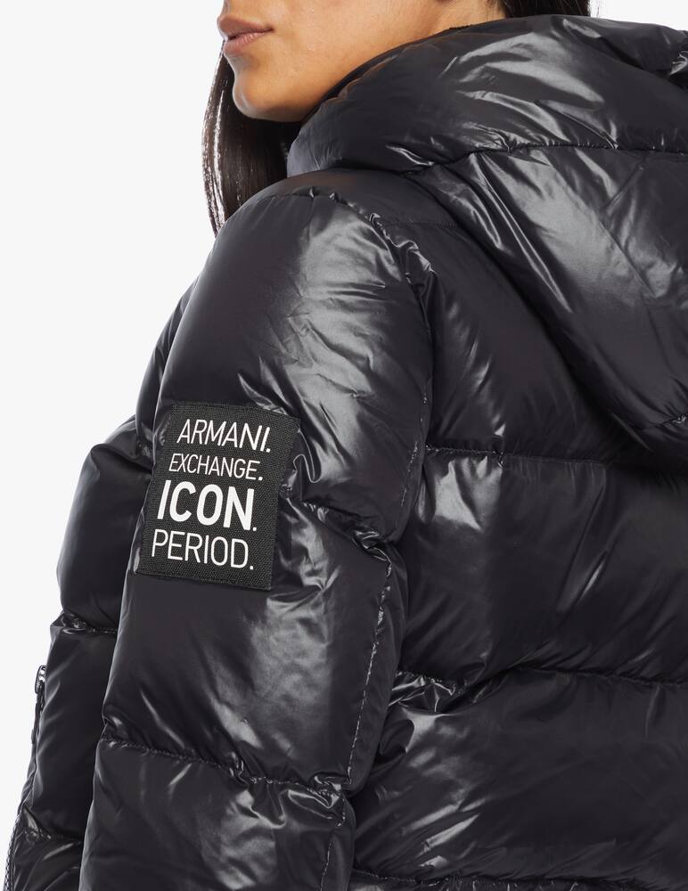 rinascente Armani Exchange Short bomber jacket with hood - Black