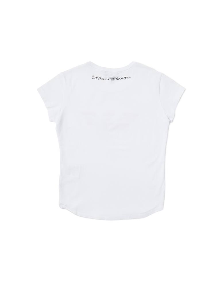 rinascente Emporio Armani Maglietta con logo su fondo acquarello