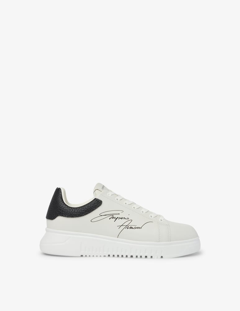 rinascente Emporio Armani Signature sneakers - black and white