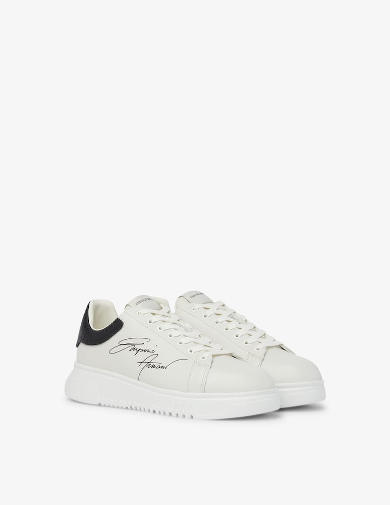 rinascente Emporio Armani Signature sneakers - black and white