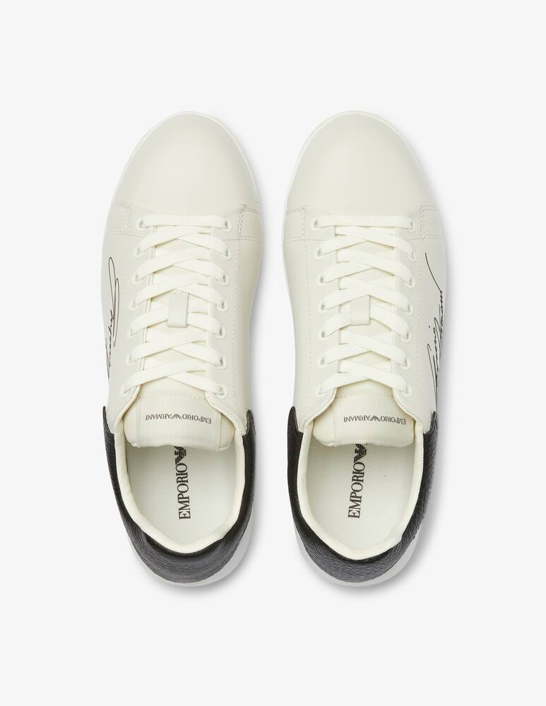 rinascente Emporio Armani Signature sneakers - black and white