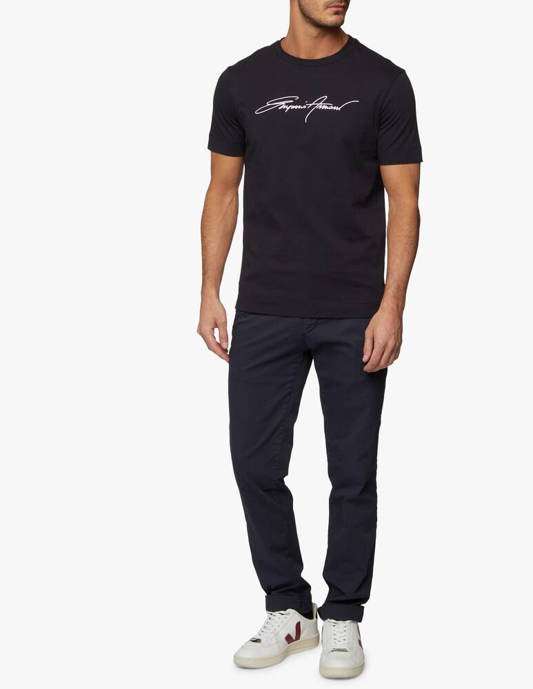 rinascente Emporio Armani Jersey t-shirt with embroidered signature