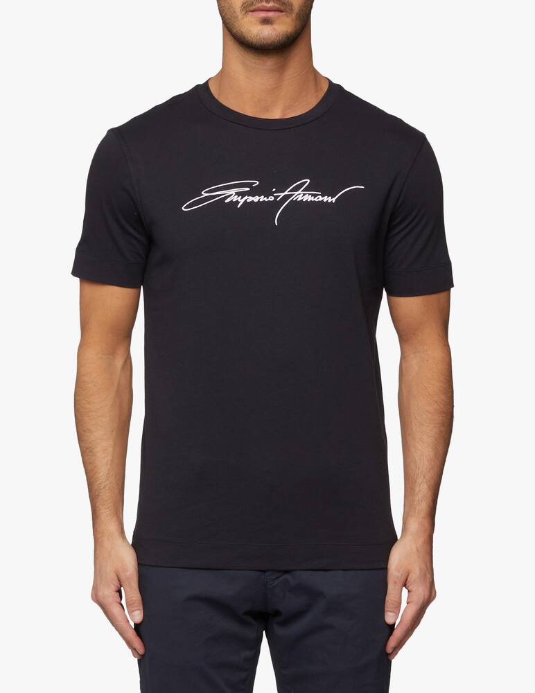 rinascente Emporio Armani Jersey t-shirt with embroidered signature