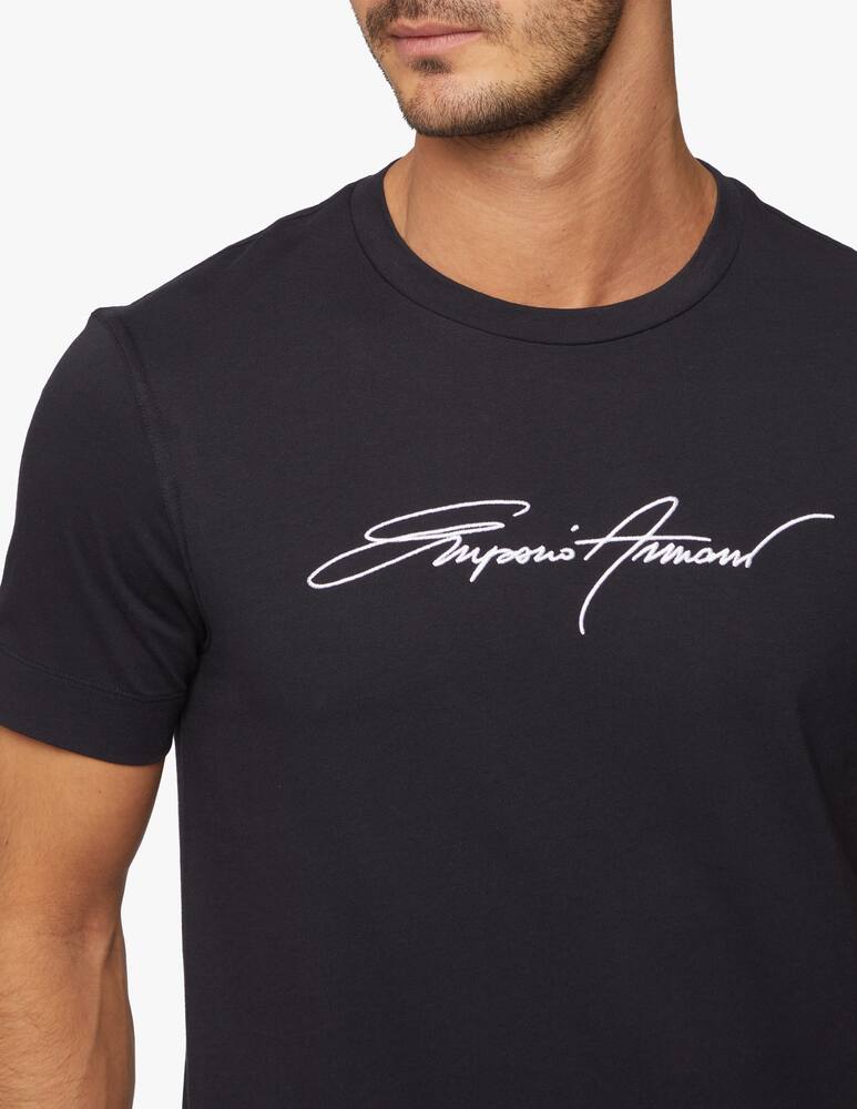 rinascente Emporio Armani Jersey t-shirt with embroidered signature