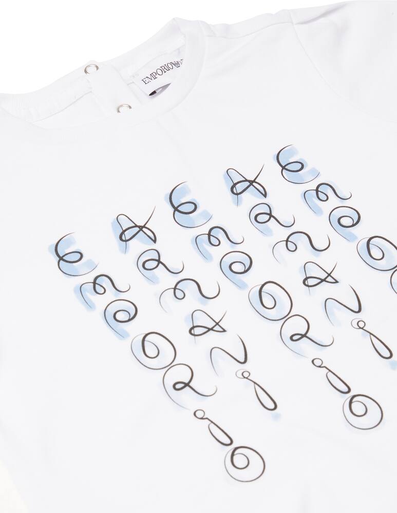 rinascente Emporio Armani Maglietta con logo su fondo acquarello