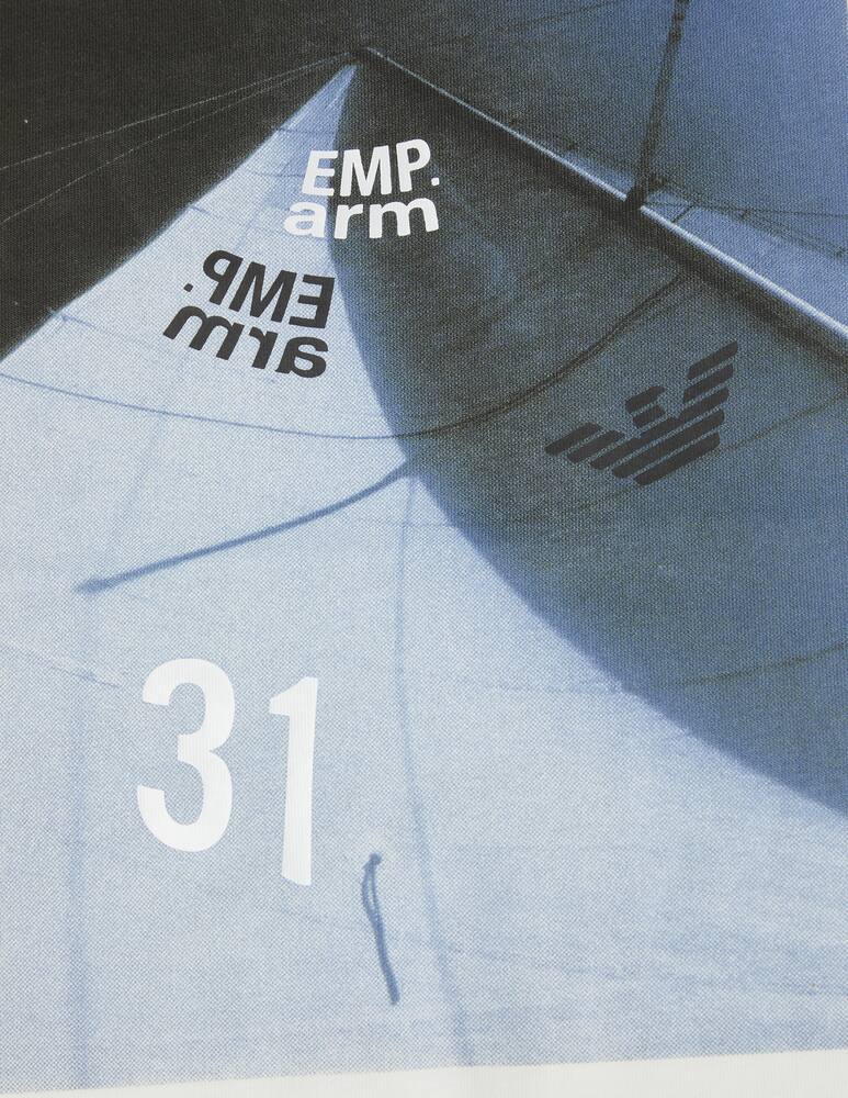 rinascente Emporio Armani Maglietta in jersey stampa barca a vela