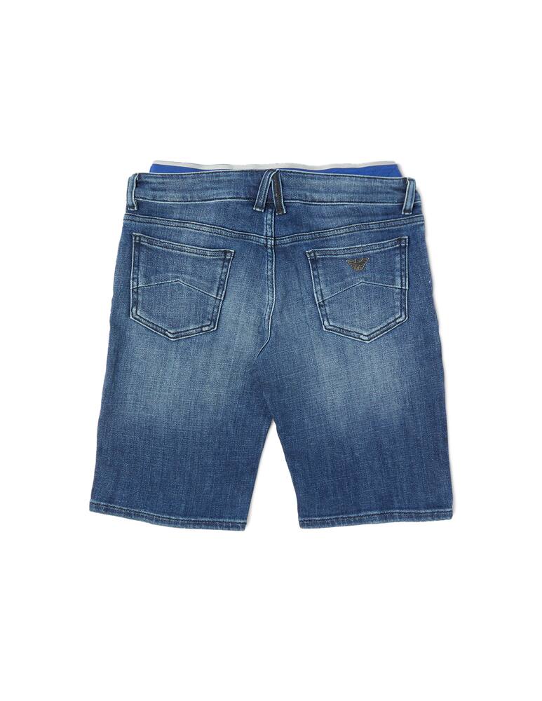rinascente Emporio Armani Elastic logo denim short