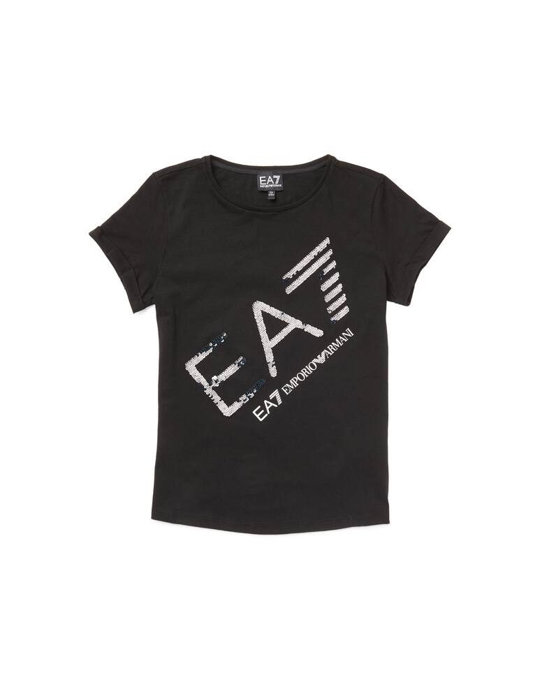 rinascente EA7 Logo and paillettes short sleeve t-shirt