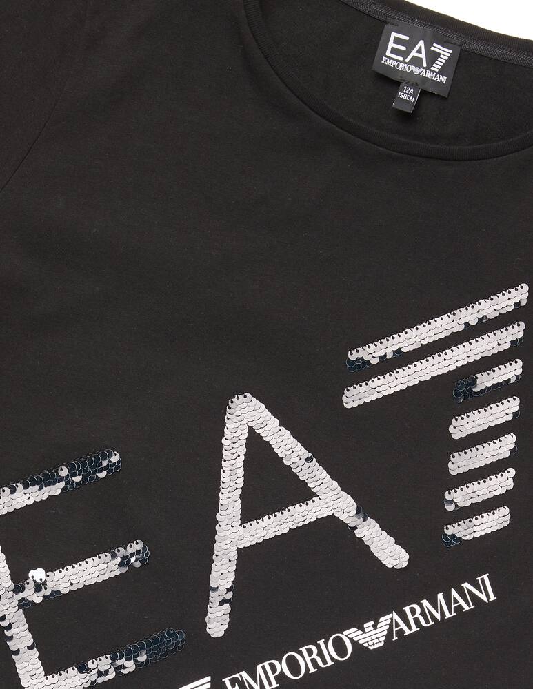 rinascente EA7 Logo and paillettes short sleeve t-shirt