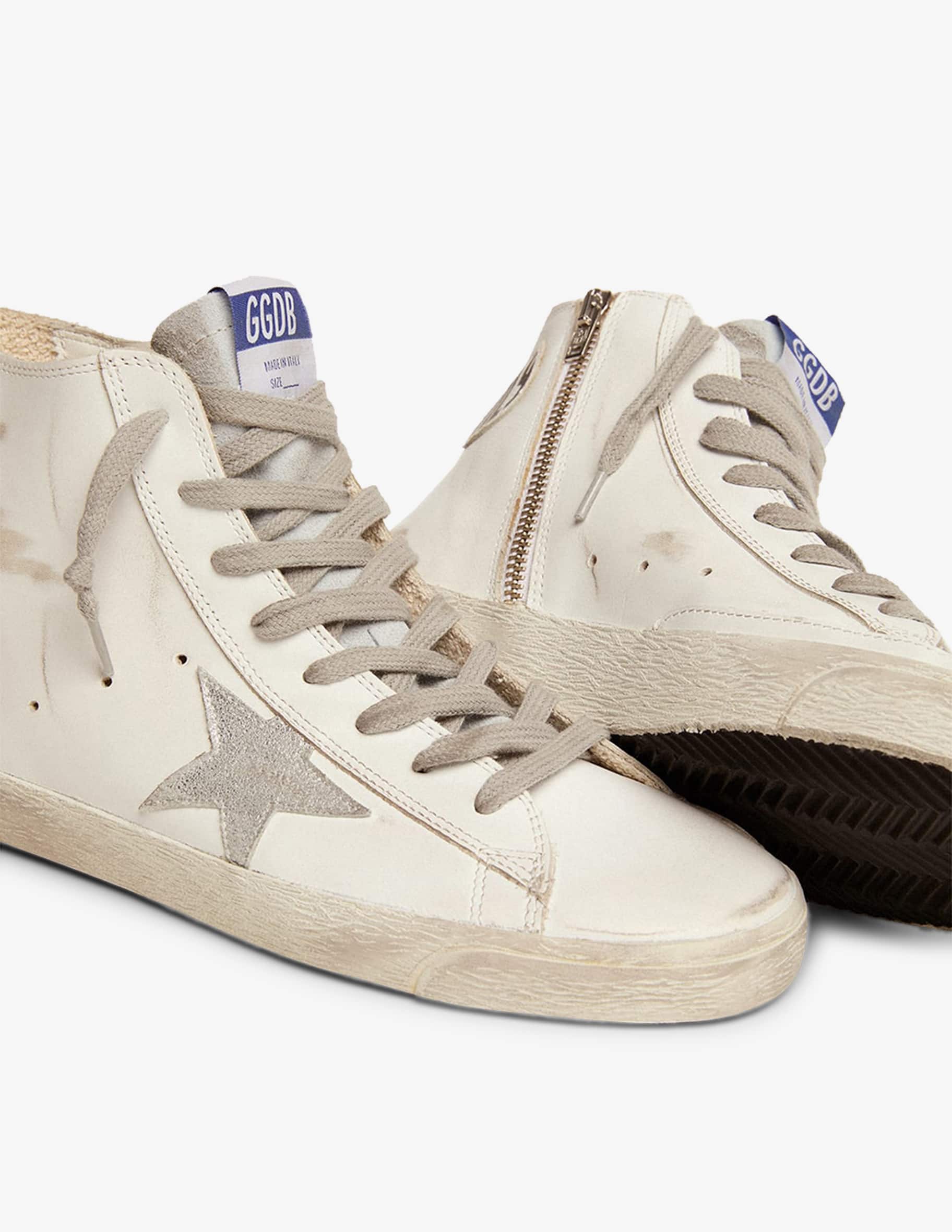 Shop Golden Goose Francy high-top leather sneakers on Rinascente