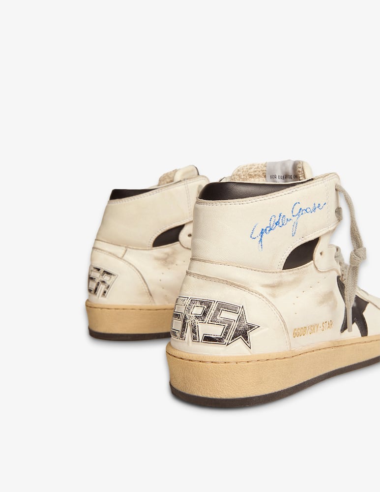 Golden Goose Sky star nappa upper with serigraph leather star and ankle sneakers - picture 3 Golden Goose Sky star nappa upper with serigraph leather star and ankle sneakers - picture 3