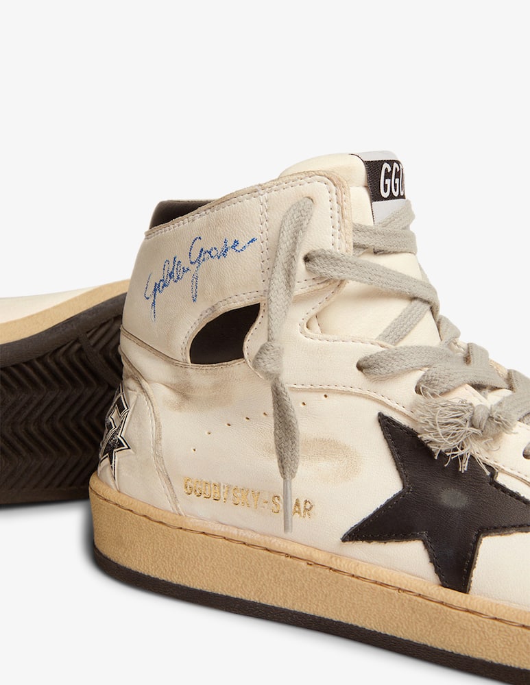 Golden Goose Sky star nappa upper with serigraph leather star and ankle sneakers - picture 4 Golden Goose Sky star nappa upper with serigraph leather star and ankle sneakers - picture 4