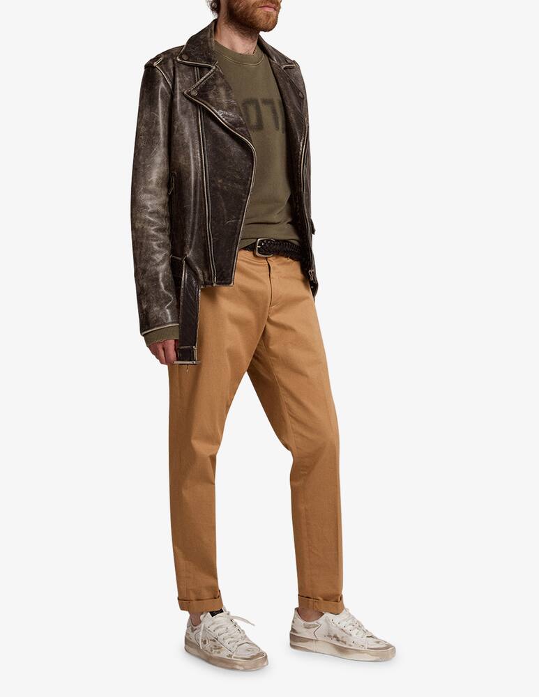 rinascente Golden Goose Giacca di pelle biker bull distressed 