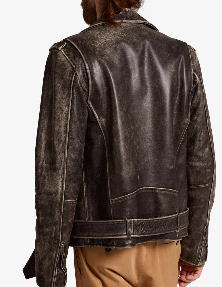 rinascente Golden Goose Giacca di pelle biker bull distressed 