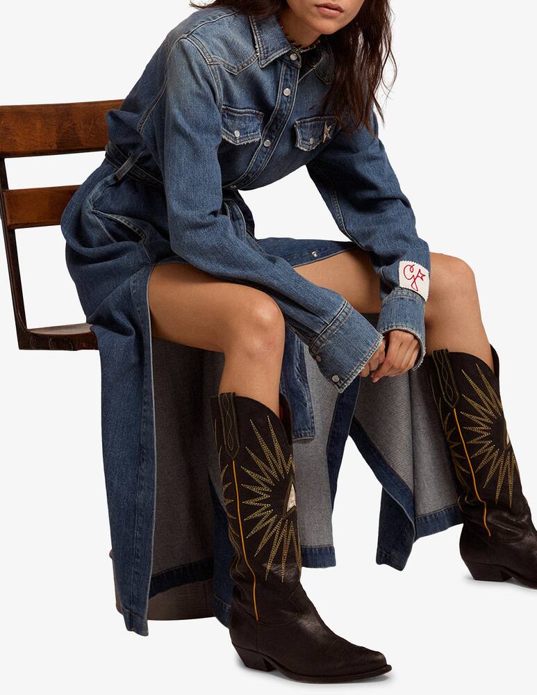 rinascente Golden Goose Stone washed chemisier long dress