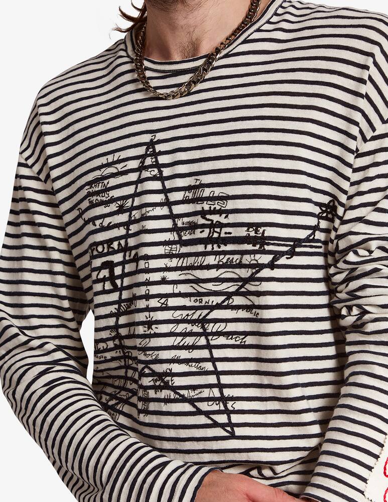 rinascente Golden Goose Maglietta a manica lunga in lino a righe 