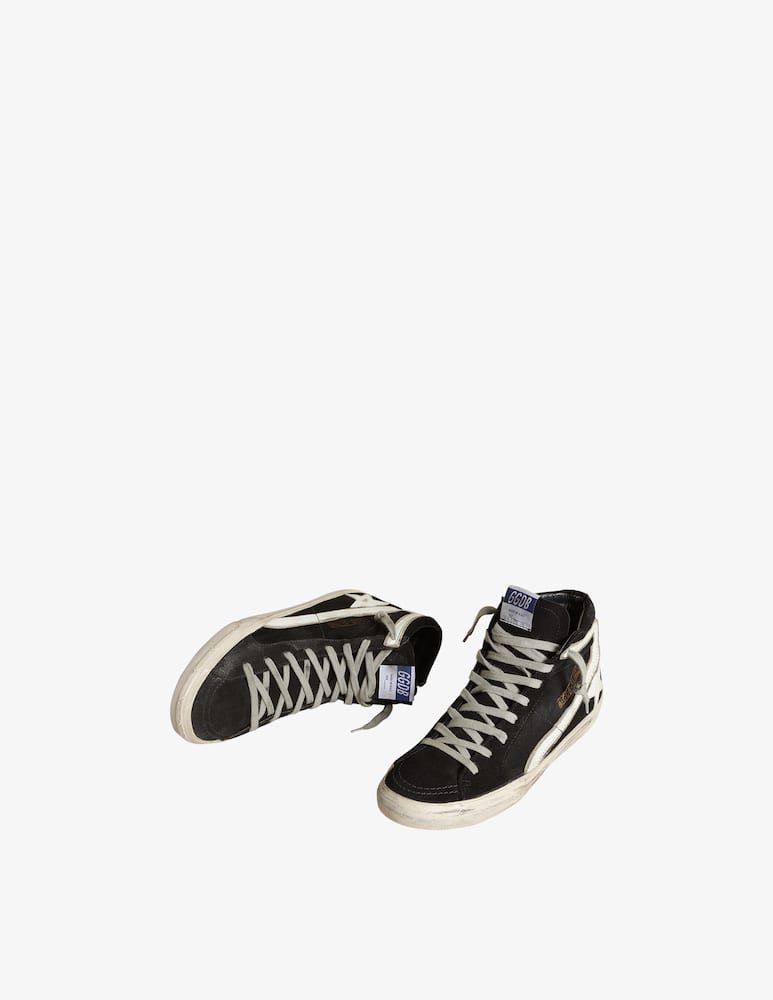 rinascente Golden Goose Sneaker High Slide Denim Star Wave Suede in pelle