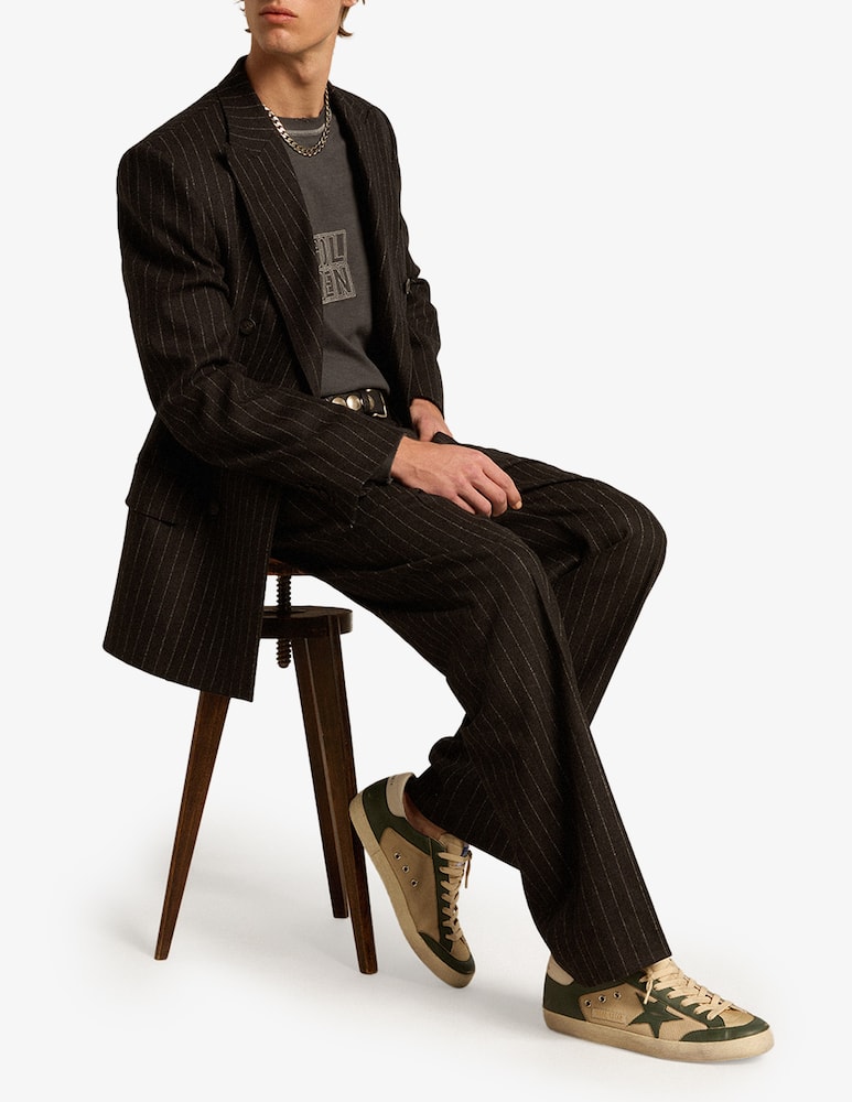 Golden Goose sneaker super-star net and nappa nylon tongue star leather - immagine 3