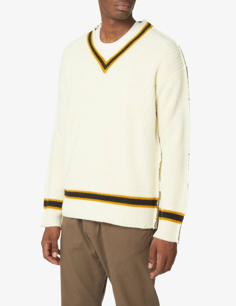 rinascente Marni V neck bicolor sweater - Beige
