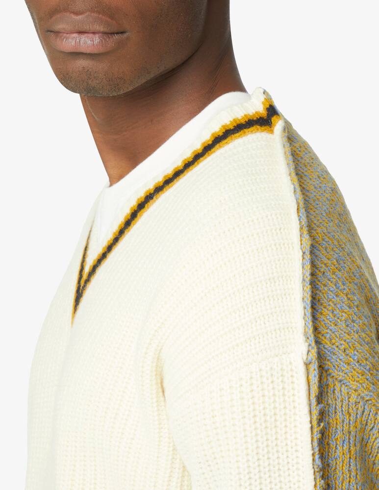 rinascente Marni V neck bicolor sweater - Beige