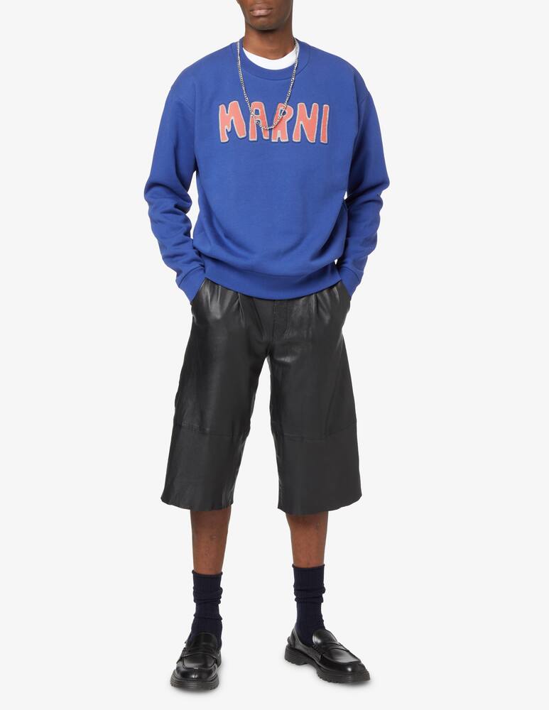 rinascente Marni Logo cutout roundneck sweatshirt - Blue