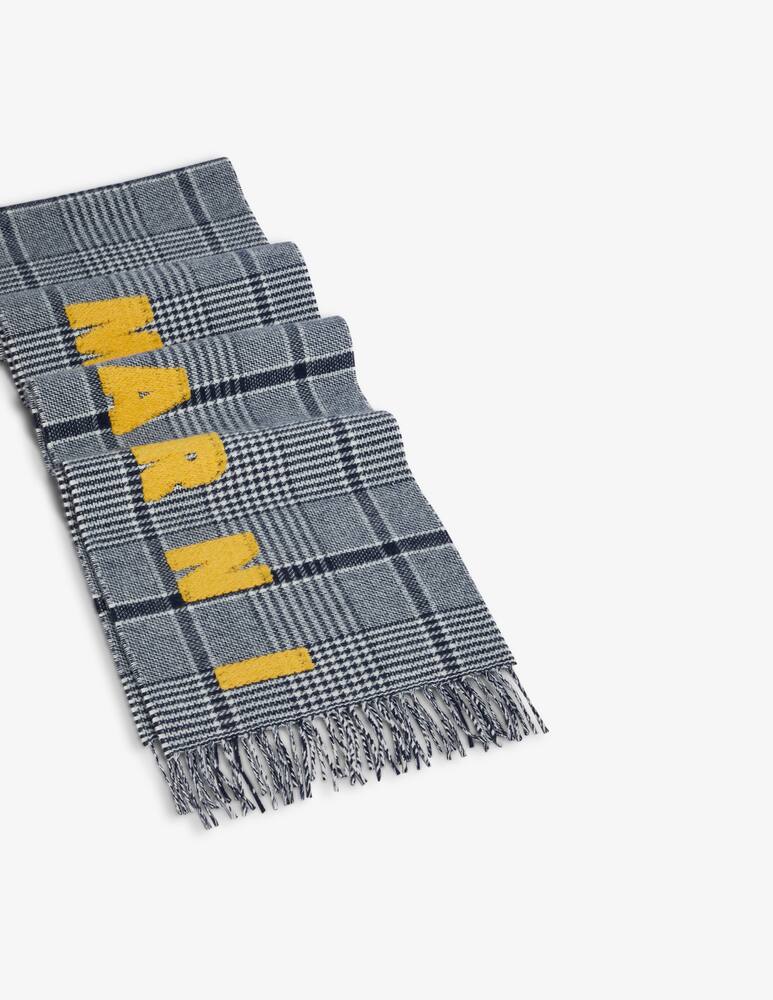 rinascente Marni Wool scarf with checked pattern and logo