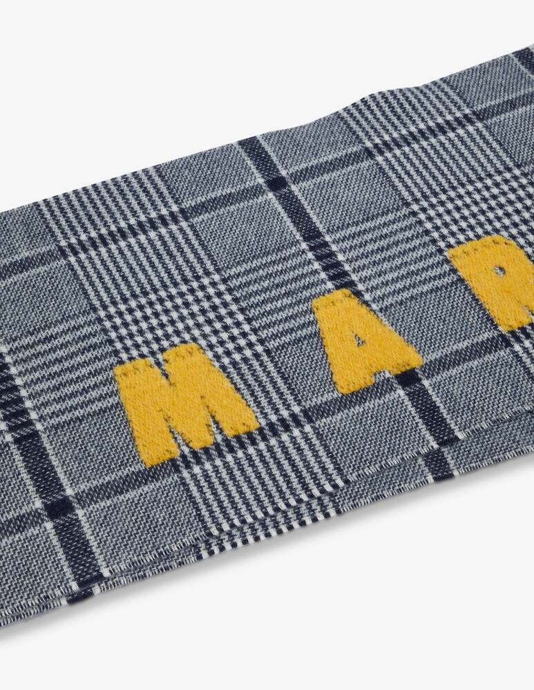 rinascente Marni Wool scarf with checked pattern and logo