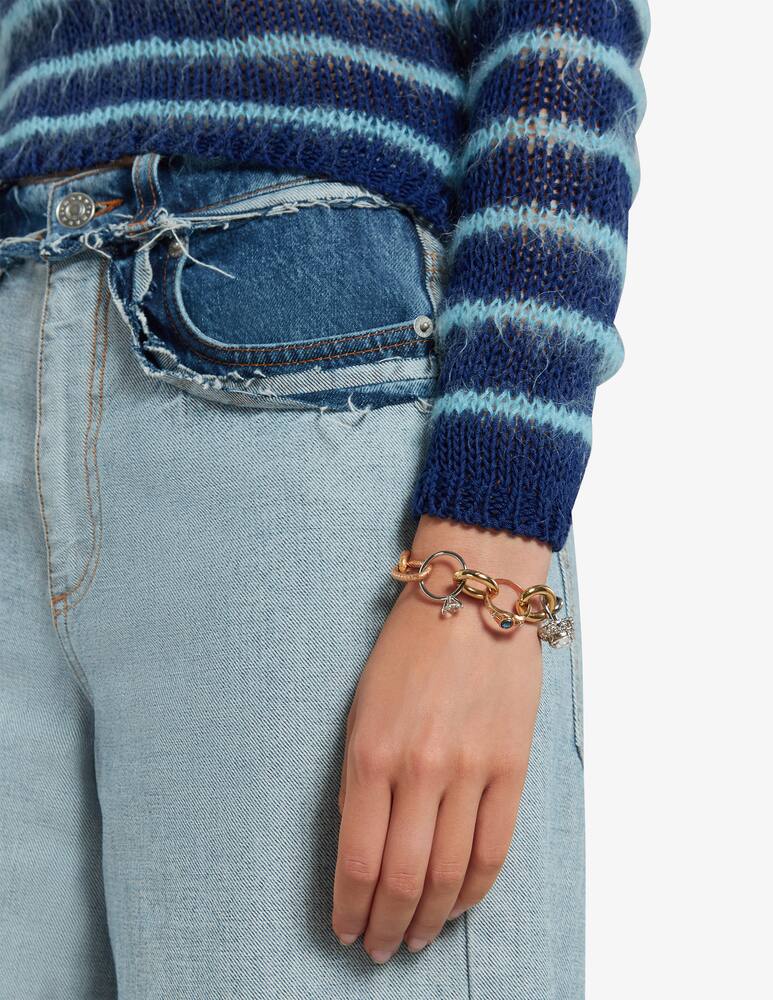 rinascente Marni Thick chain bracelet with rhinestones