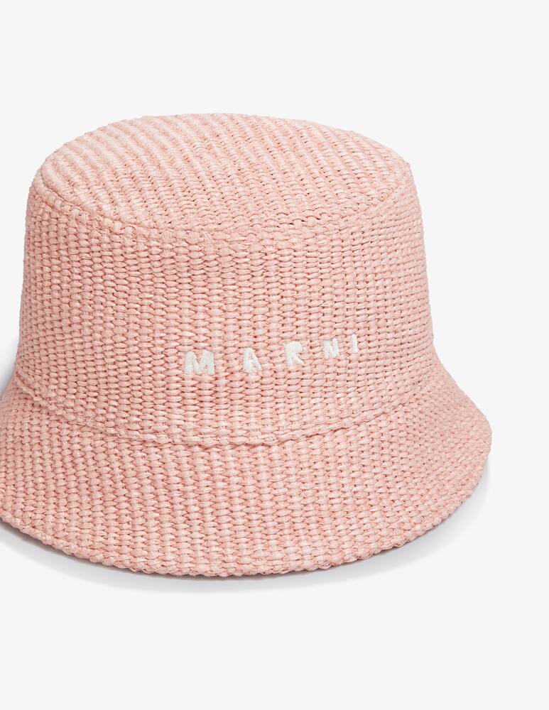rinascente Marni Raffia effect bucket hat with embroidered logo