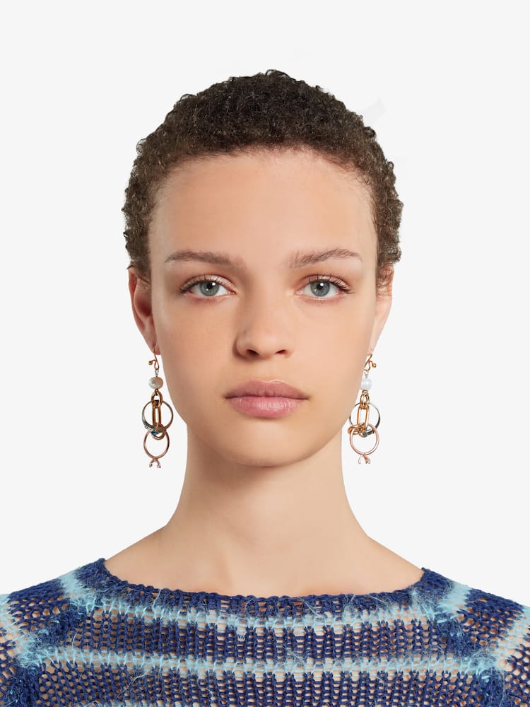 rinascente Marni Orecchini pendenti con catene e anelli gioiello