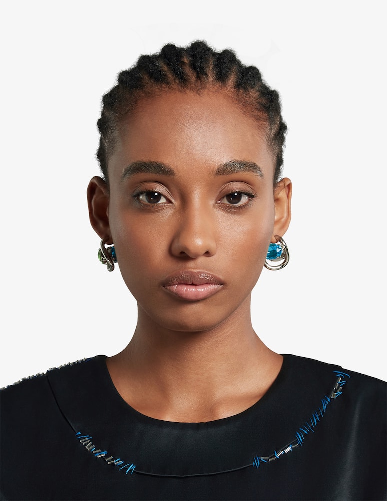 rinascente Marni Orecchini a cerchio intrecciati con strass