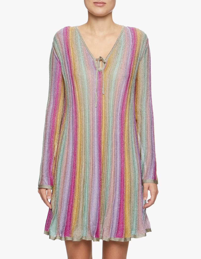 rinascente M Missoni Vestito corto manica lunga a righe multicolor
