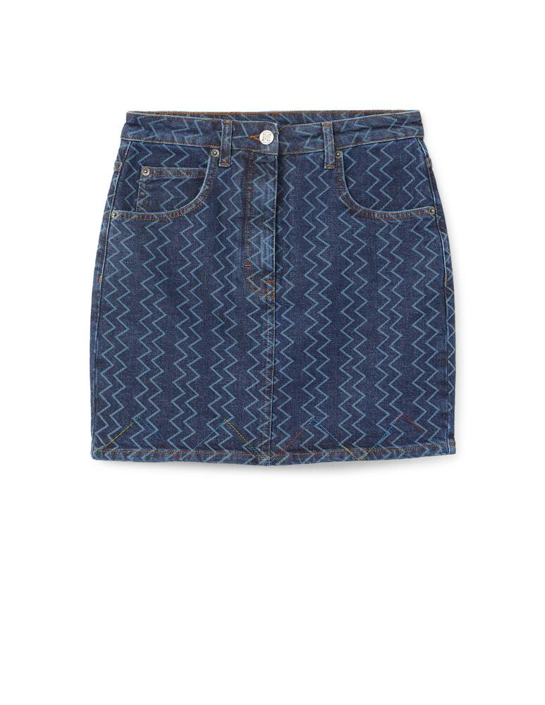 M Missoni Mini jeans skirt with logo - picture 1 M Missoni Mini jeans skirt with logo - picture 1