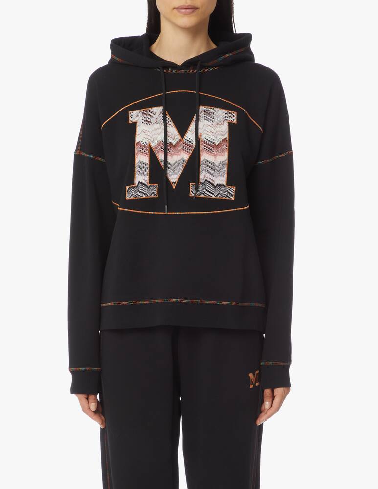 rinascente M Missoni Cotton hoodie with embroidered logo