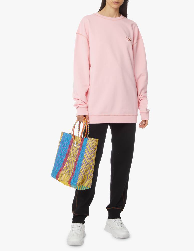 rinascente M Missoni Cotton maxi sweatshirt with embroidered logo 